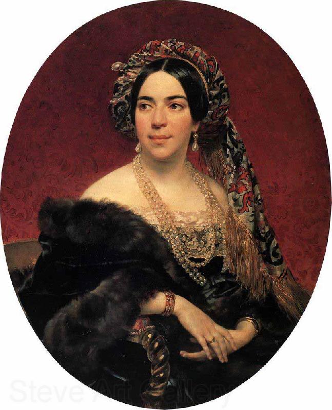 Karl Briullov Portrait of Maria Pavlovna Volkonskaia Spain oil painting art